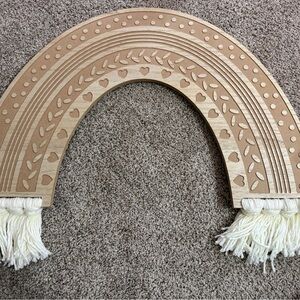 Wooden Rainbow Wall Decor with Tassels